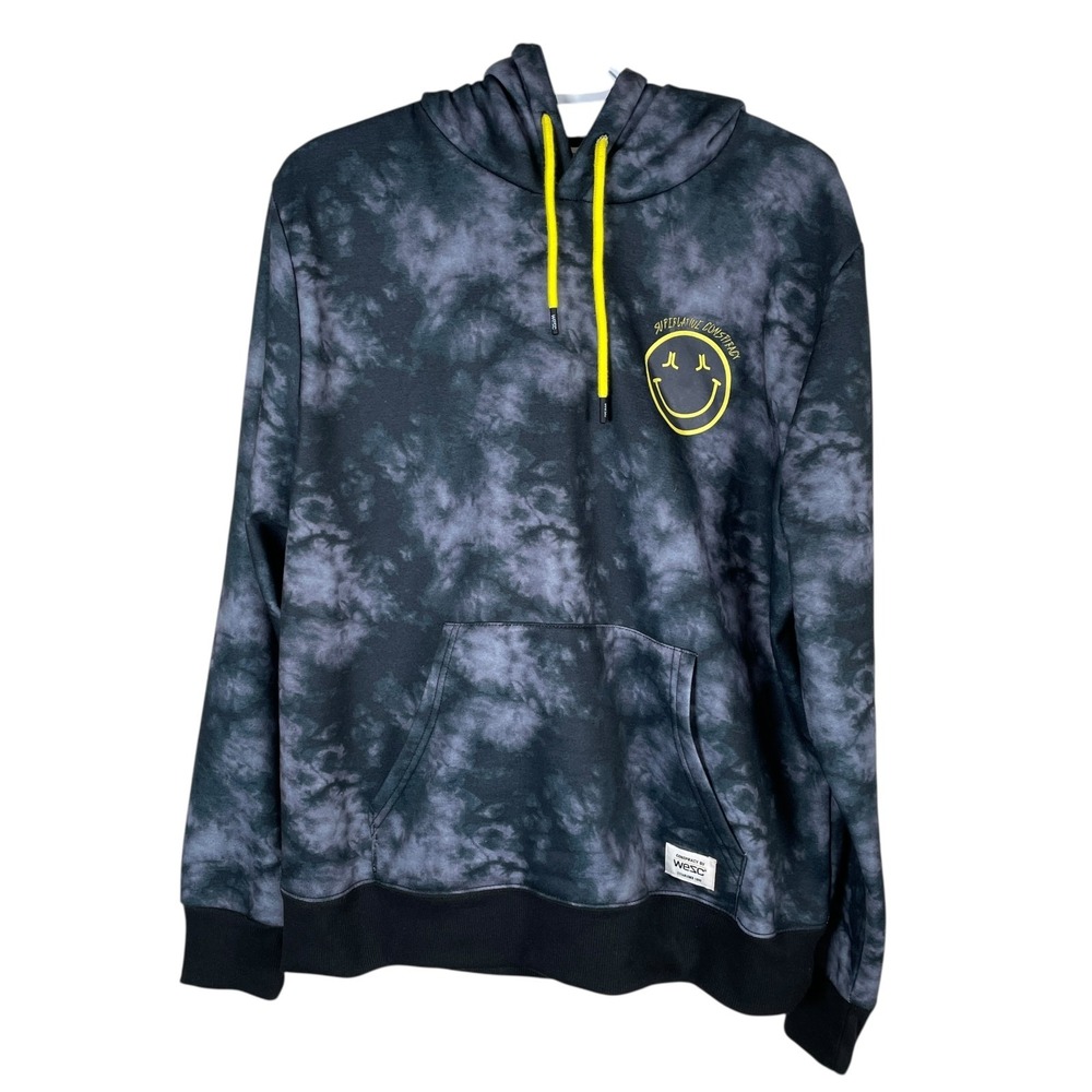 New Conspiracy by WeSC‎ Mike Happy Hoodie Black Tie Dye Skater Mens L Womens XL